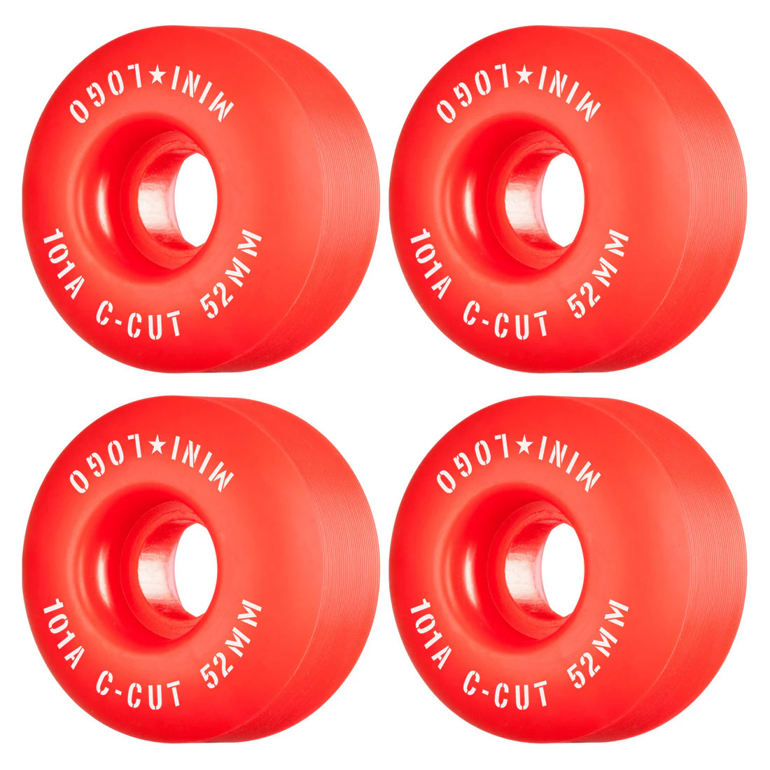 Mini Logo Red Skateboard Wheels 52mm C-Cut 101A