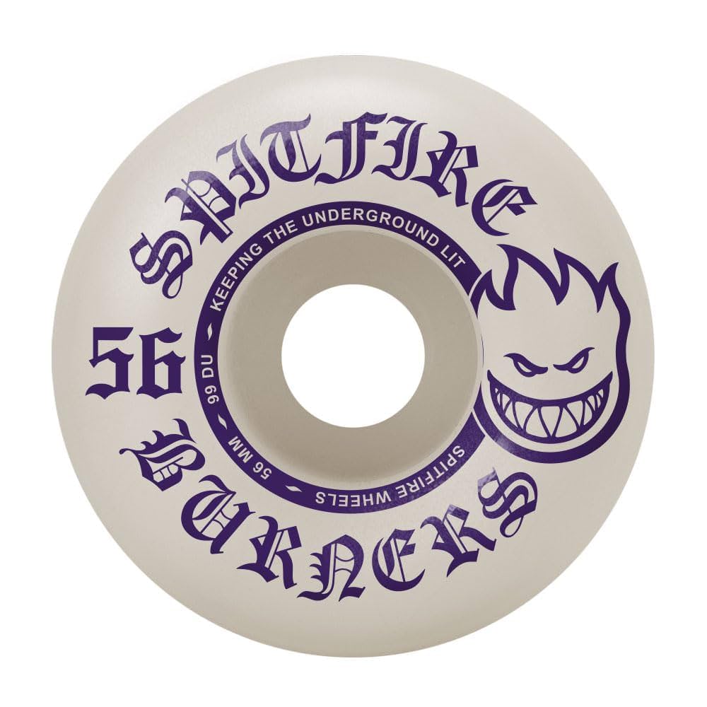 Spitfire Skateboard Wheels Burners White/Purple 56mm 99A