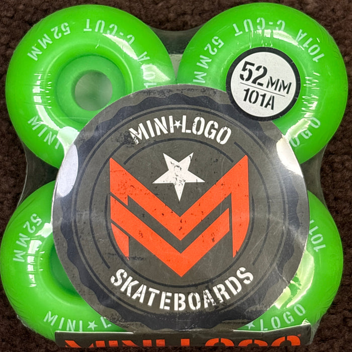 Mini Logo Green Skateboard Wheels 52mm C-Cut 101A