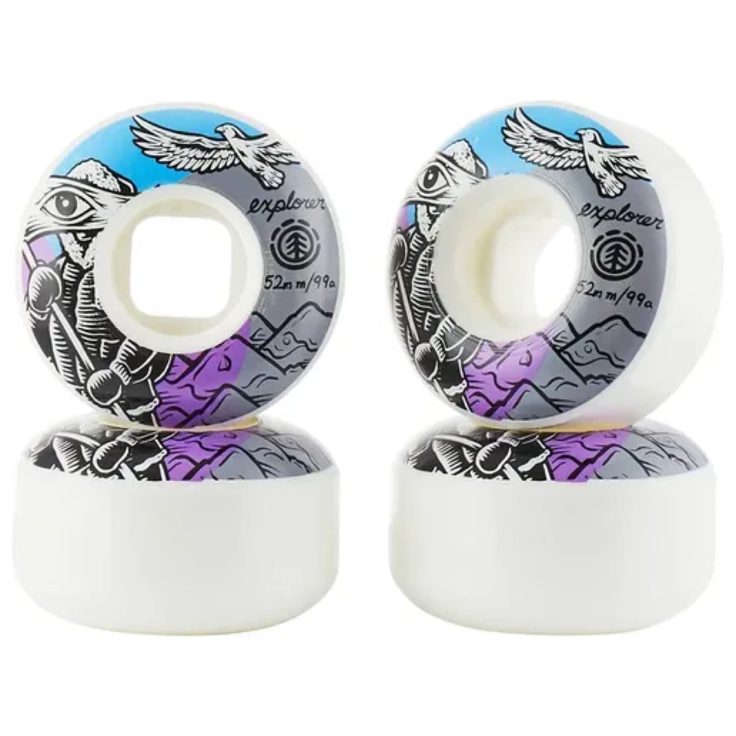 Element Timber Voyager Skateboard Wheels 52mm 99a