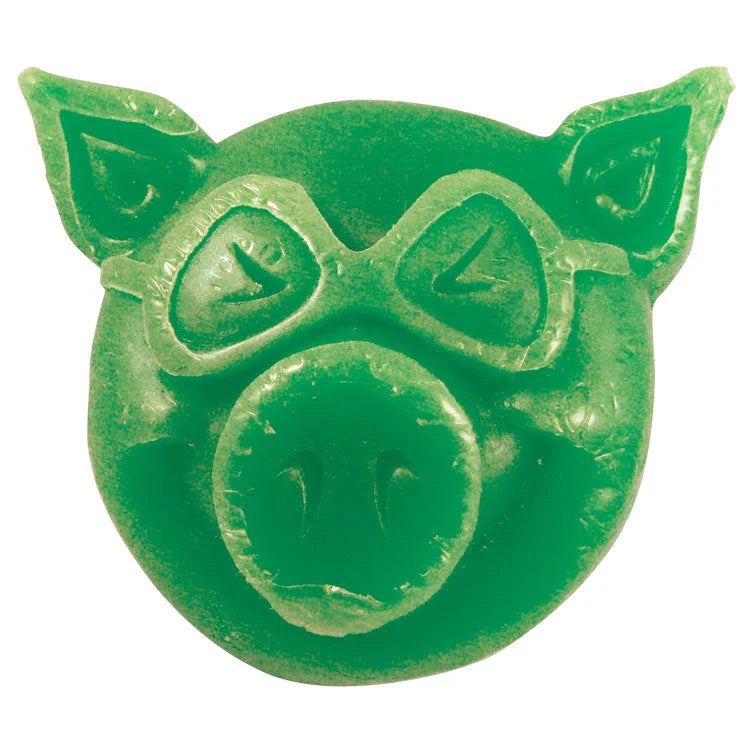 PIG Head Skateboard Wax Green