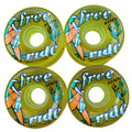 Freeride Yellow Longboard Cruiser Wheels 65mm 78a