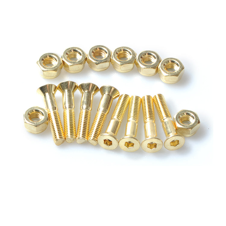 Gold Skateboard Mounting Hardware - 1"